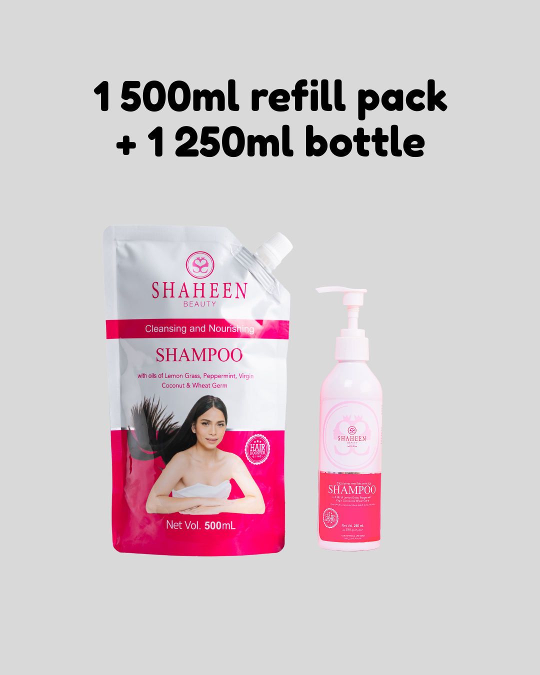 Shaheen Beauty Refill Pack 500ML + Bottle 250ML Bundle Pack