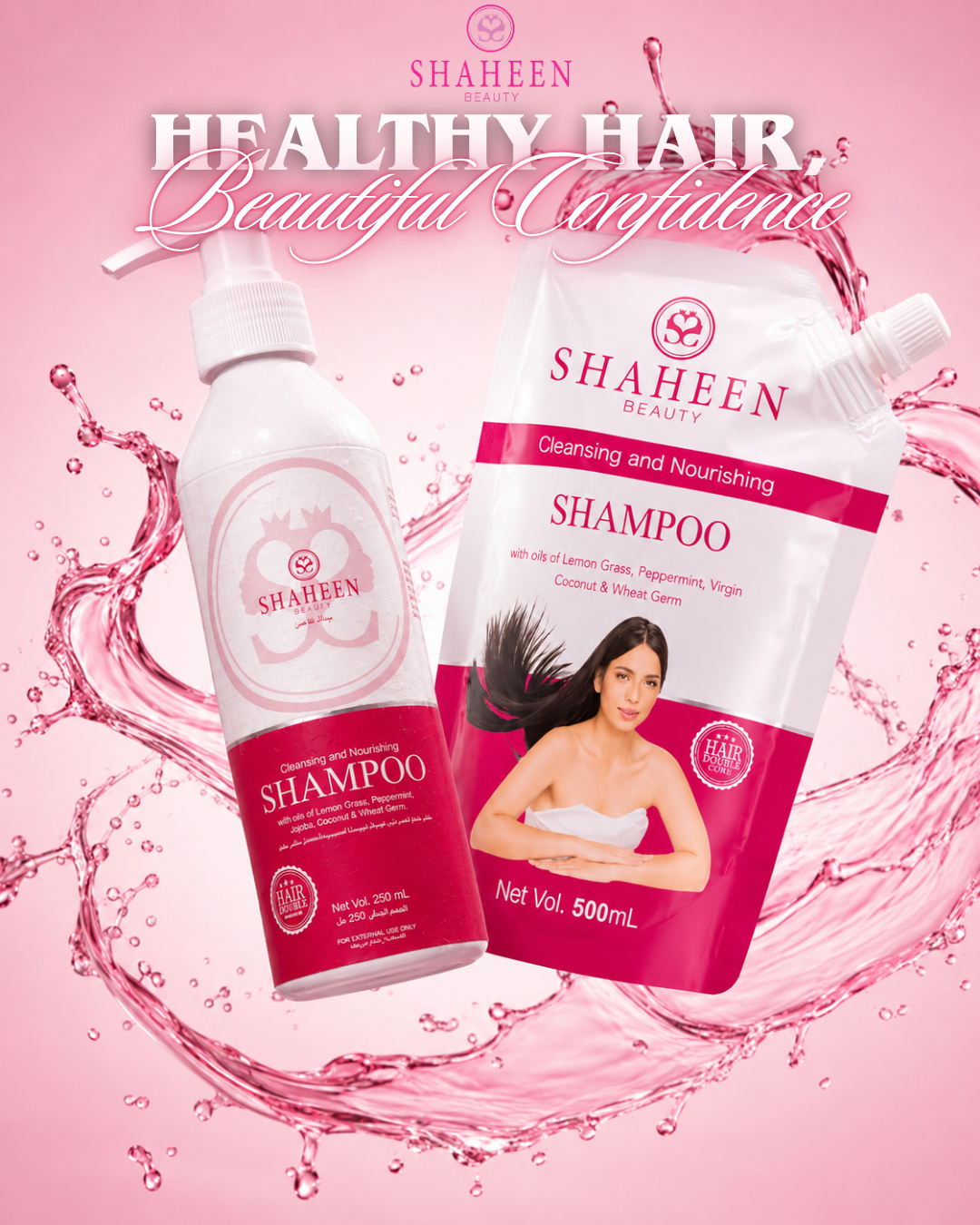 Shaheen Beauty Refill Pack 500ML + Bottle 250ML Bundle Pack